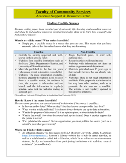 Finding credible sources