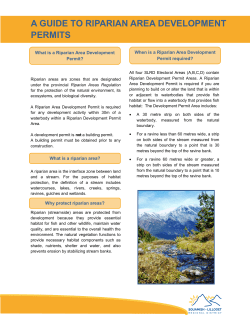 A GUIDE TO RIPARIAN AREA DEVELOPMENT PERMITS