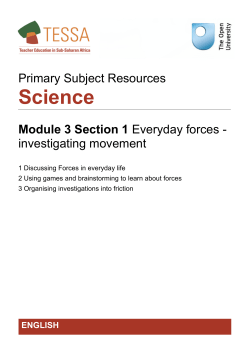 Section 1 : Everyday forces - investigating movement