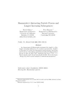 Hammersley`s Interacting Particle Process