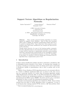Support Vectors Algorithms as Regularization Networks