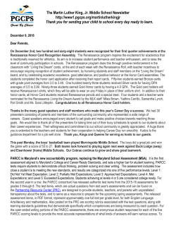 The Martin Luther King, Jr. Middle School Newsletter http://www1