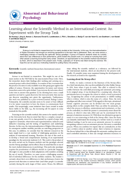 Learning about the Scientific Method in an International Context: An