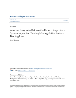 Another Reason to Reform the Federal Regulatory System