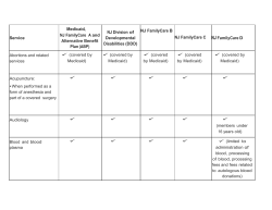 Service Medicaid, NJ FamilyCare A and Alternative Benefit Plan