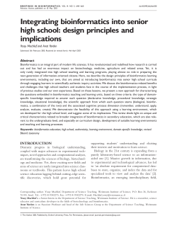 Integrating bioinformatics into senior high school