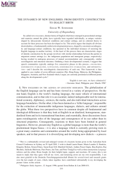 THE DYNAMICS OF NEW ENGLISHES