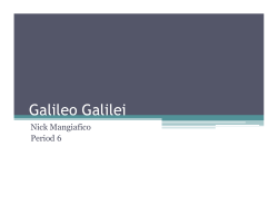 Galileo Galilei - BHS Science Department