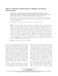 Body Fat and Fitness Improvements in Hispanic