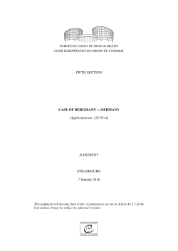 FIFTH SECTION CASE OF BERGMANN v. GERMANY (Application