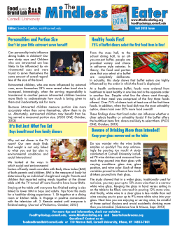 Fall, 2013 - Food and Brand Lab