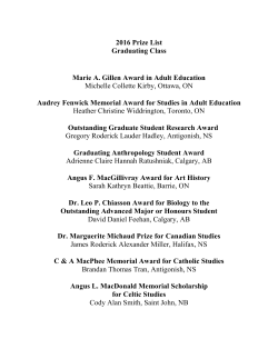 2016 Medal and Prize Winners List