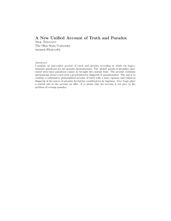 A New Unified Account of Truth and Paradox