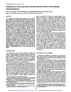 Modulation of Gene Expression in Syrian Hamster Embryo Cells