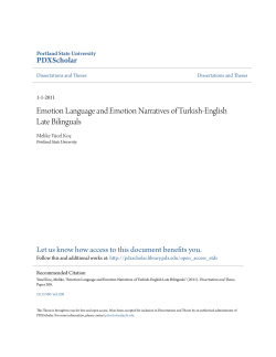 Emotion Language and Emotion Narratives of Turkish