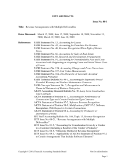 EITF ABSTRACTS Issue No. 08-1 Title: Revenue