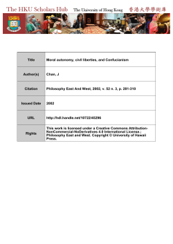 Title Moral autonomy, civil liberties, and Confucianism Author(s