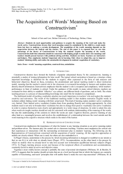 The Acquisition of Words` Meaning Based on Constructivism