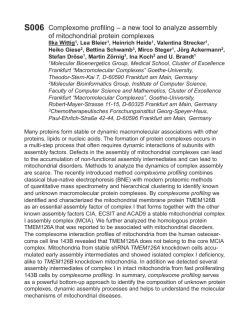 Complexome profiling &ndash; a new tool to analyze assembly of