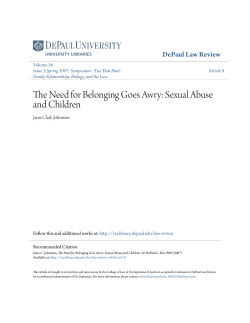 The Need for Belonging Goes Awry: Sexual Abuse