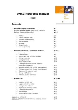 Manual about RefWorks