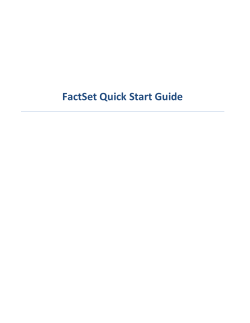 FactSet Quick Start Guide