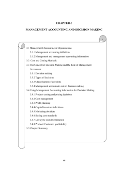THE AVAILABILITY OF MANAGEMENT ACCOUNTING