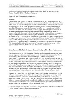 Entanglement of Major-powers - International Studies Association
