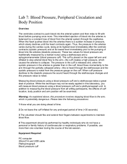 Lab 7: Blood Pressure, Peripheral Circulation and Body Position