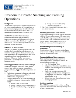 Freedom to Breathe Smoking and Farming Operations