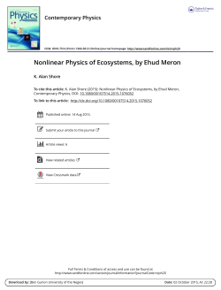 Nonlinear Physics of Ecosystems, by Ehud Meron