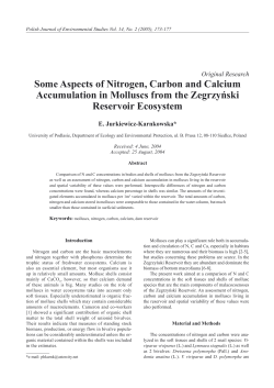 Some Aspects of Nitrogen, Carbon and Calcium Accumulation in