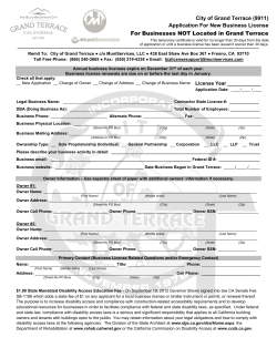 City of Grand Terrace (9911) Application For New Business License