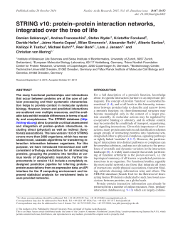 STRING v10: protein–protein interaction