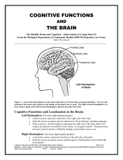 cognitive functions the brain - Michigan Assisted Living Association