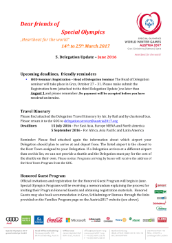 Dear friends of Special Olympics - Special Olympics World Winter