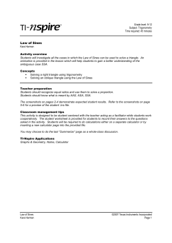 Law of Sines Activity - TI Education