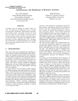 Architecture, the Backbone of Robotic Systems