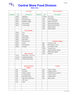 Central Store Food Division