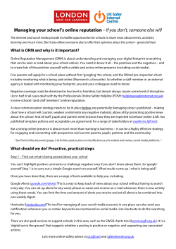 Managing your school`s online reputation &ndash; If you don`t, someone