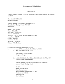 Descendants of John Holmes
