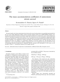 The mass accommodation coe$cient of ammonium - MSS-NDE