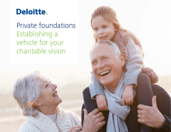 Private foundations Establishing a vehicle for your