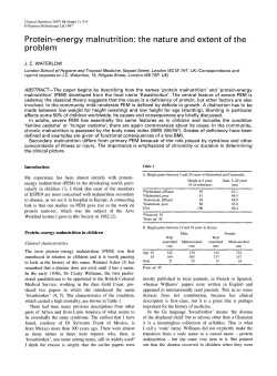Protein-energy malnutrition: the nature and extent of the problem