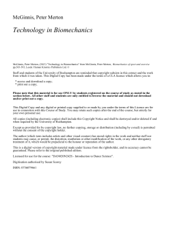 Technology in Biomechanics