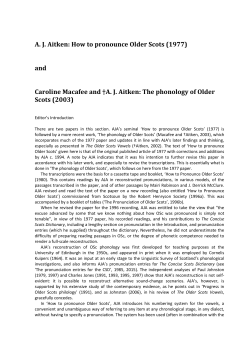 How to pronounce Older Scots