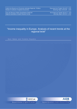 2014/13 Income inequality in Europe. Analysis of recent trends at