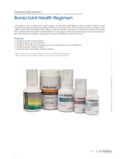 Bone/Joint Health Regimen - Primary Care of Tennessee