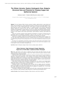 The Silistar Intrusive, Eastern Srednogorie Zone