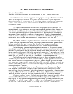 The Chinese Medical Model in Thyroid Disease